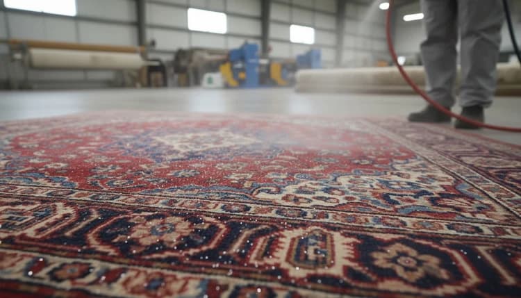 Inside the 72 Rug Wash cleaning facility in Eden Prairie